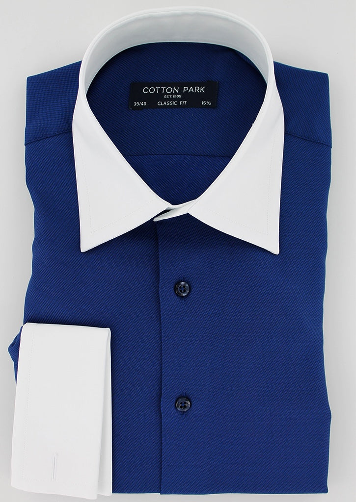 Pour Homme Chemise Bleu Royal Chemise Bleu Avec Col Et