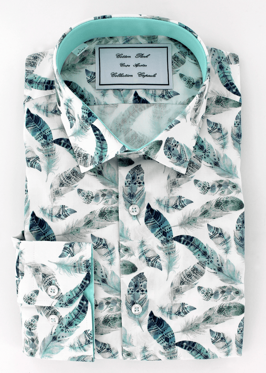 Chemise casual pour homme blanche à motif - Sweetie | Cotton Park