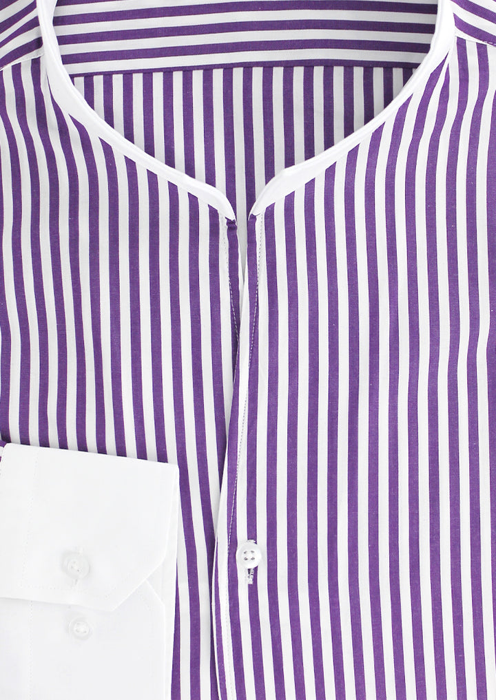 T-shirt New Look Fille 12-13 Ans – Rayures Violettes, Col Rond, 100% Coton – Bon état