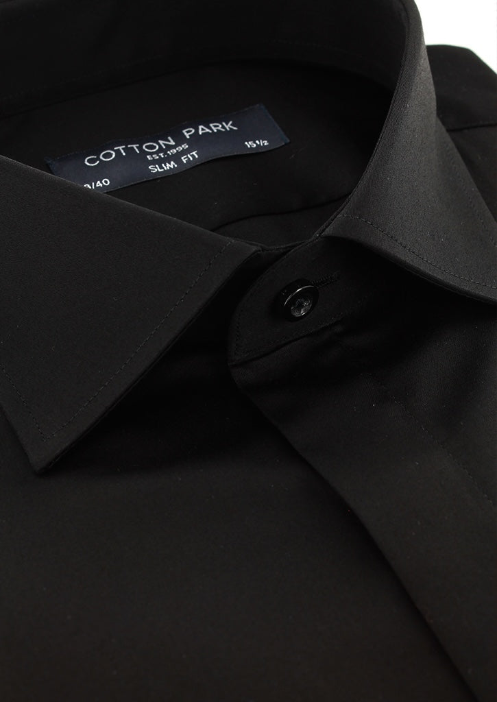 Fitted ceremonial shirt with small white collar with hidden throat| Cotton Park Fitted ceremonial shirt with small white collar with hidden throat| Cotton Park