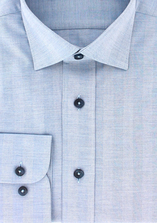 Chemise classique chevron bleu ciel