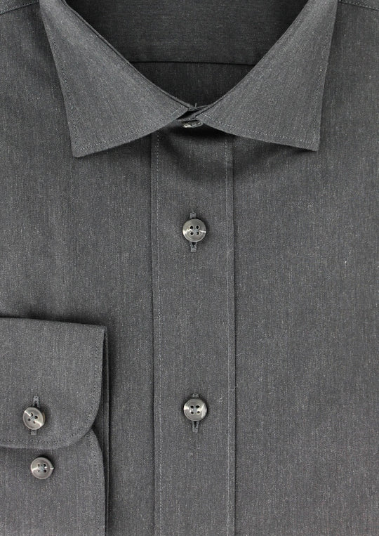 Chemise classique en twill gris foncé