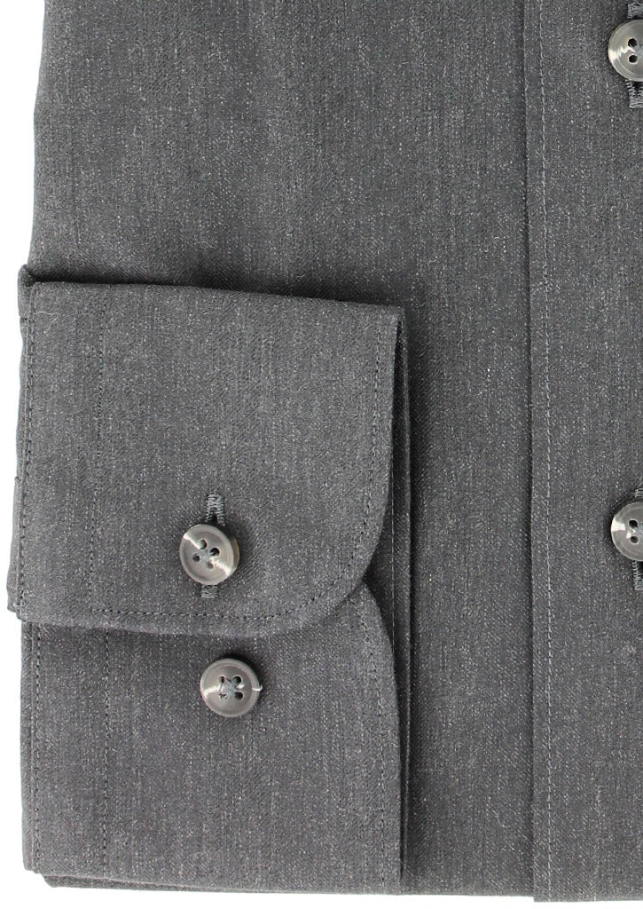 Chemise classique en twill gris foncé