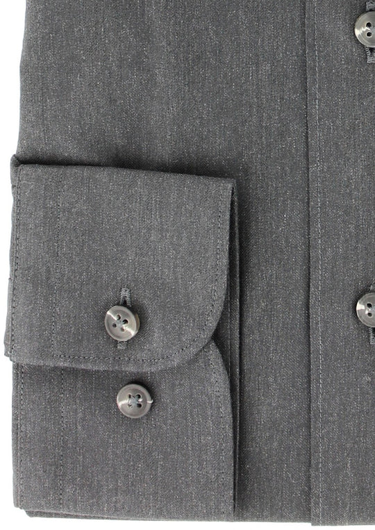 Chemise classique en twill gris foncé