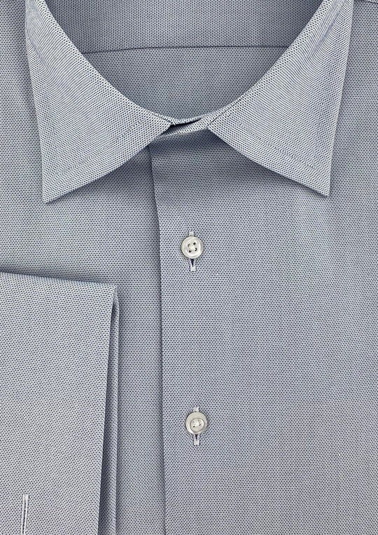 Classic French cuff shirt with gray caviar pattern