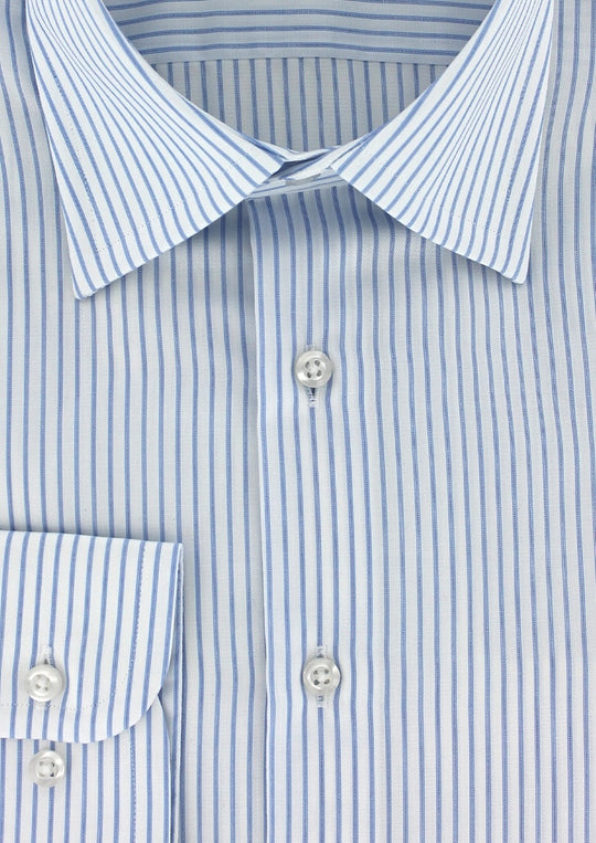 Chemise classique rayures bleu ciel motif chevron