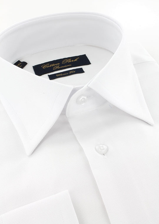 Chemise classique natté blanc non iron col français