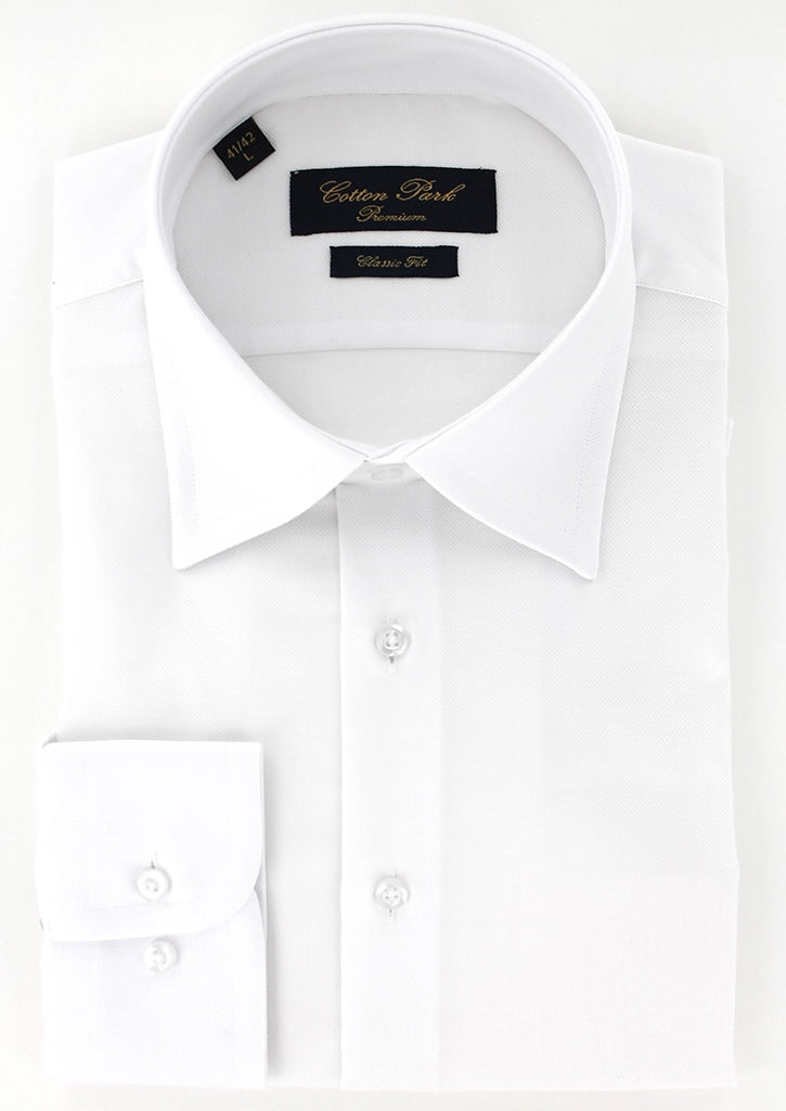 Chemise classique natté blanc non iron col français