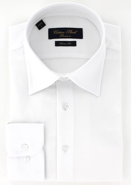 Chemise classique natté blanc non iron col français