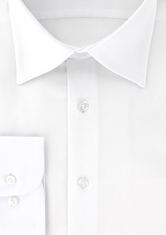 Chemise classique natté blanc non iron col français