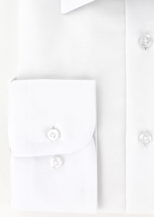Chemise classique natté blanc non iron col français