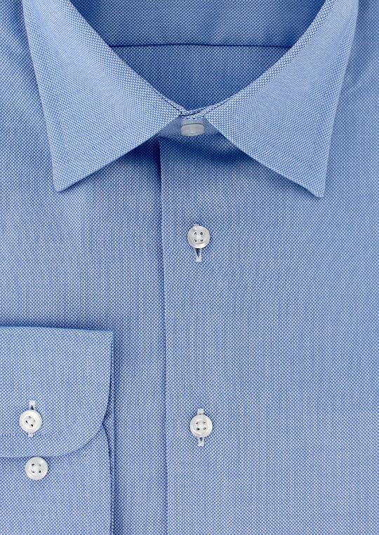 Chemise classique natté bleu ciel non iron col français