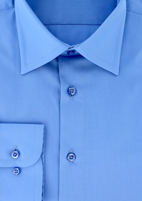 Chemise classique popeline bleu lavande col français