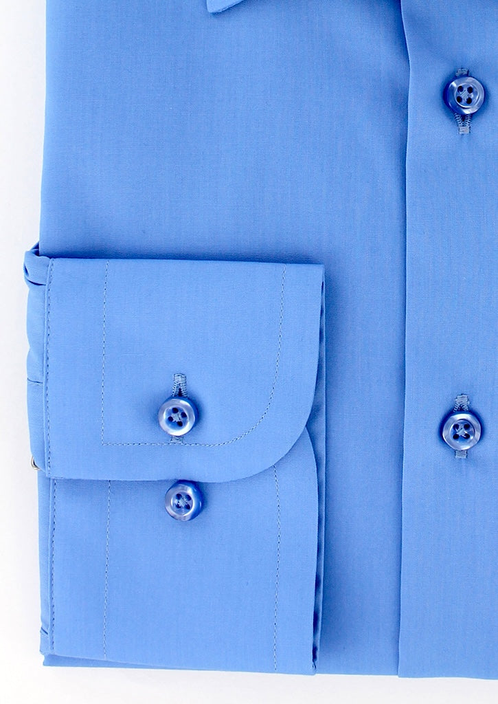 Chemise classique popeline bleu lavande col français