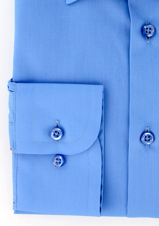 Chemise classique popeline bleu lavande col français