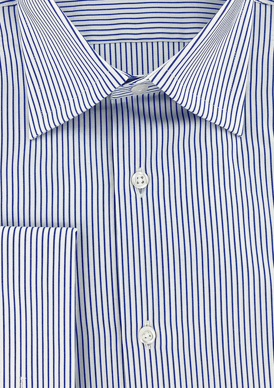 Classic shirt with French cuffs, fine blue stripes