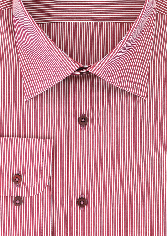 Chemise classique bordeaux à rayures col français