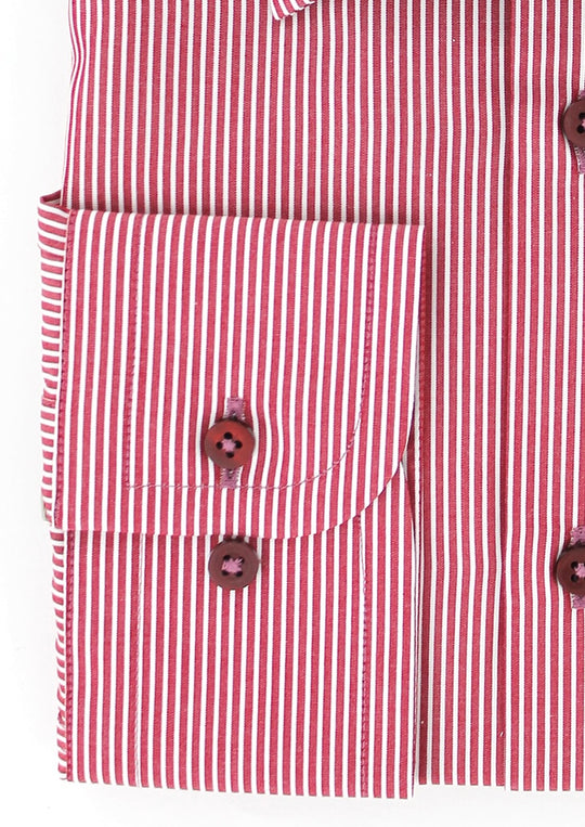 Chemise classique bordeaux à rayures col français