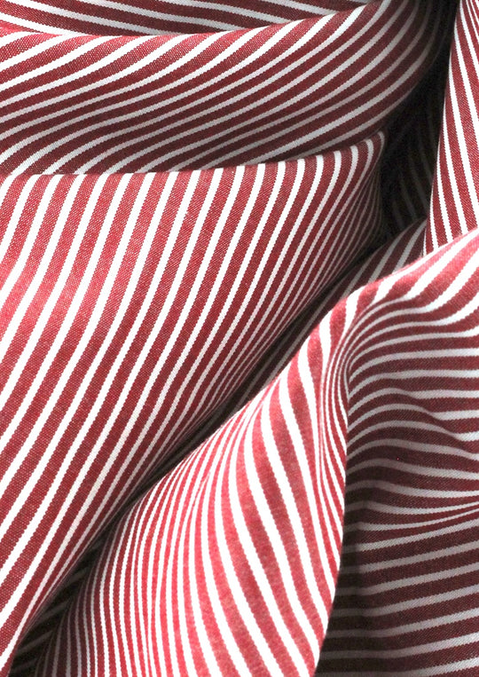 Chemise classique bordeaux à rayures col français