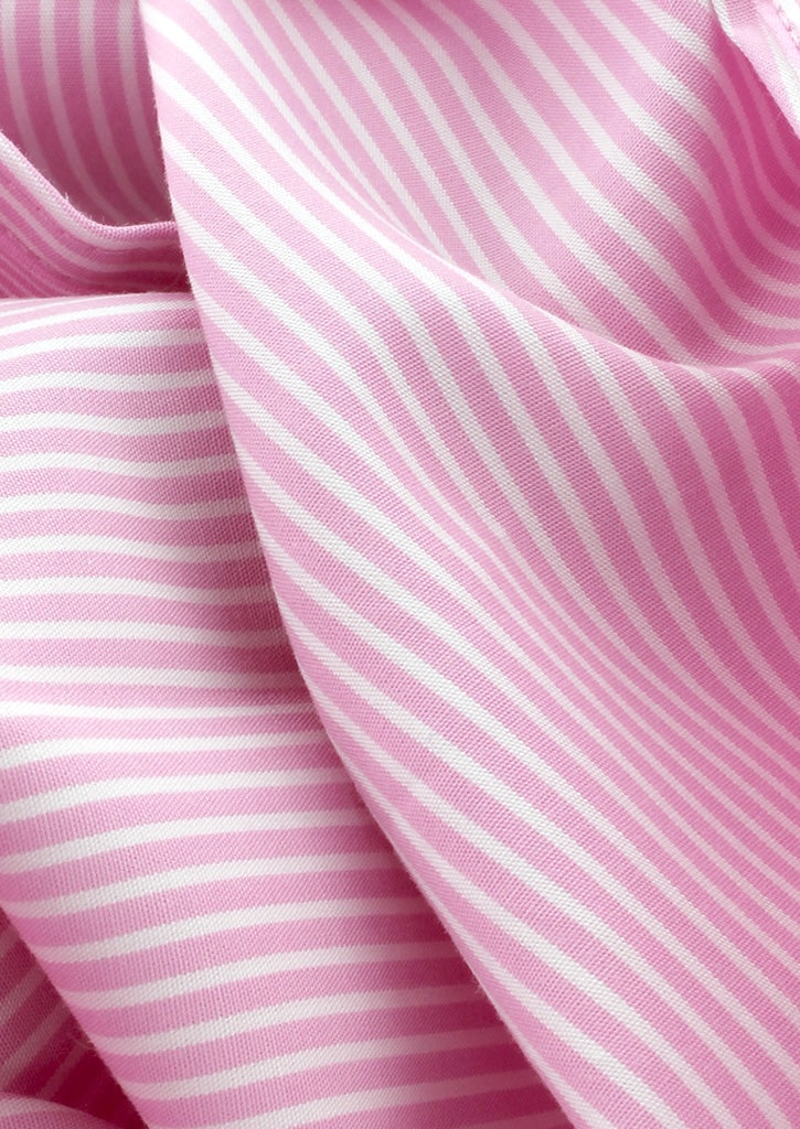 Chemise classique rose à rayures col français
