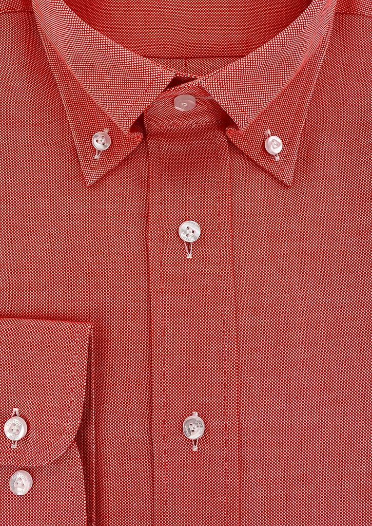 Button-down collar red oxford shirt