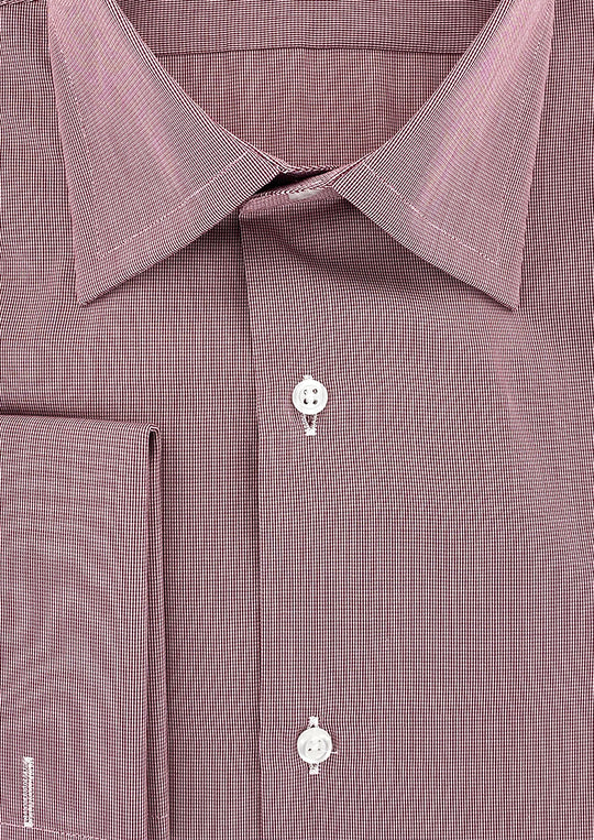 Classic red French cuffs shirt shaped