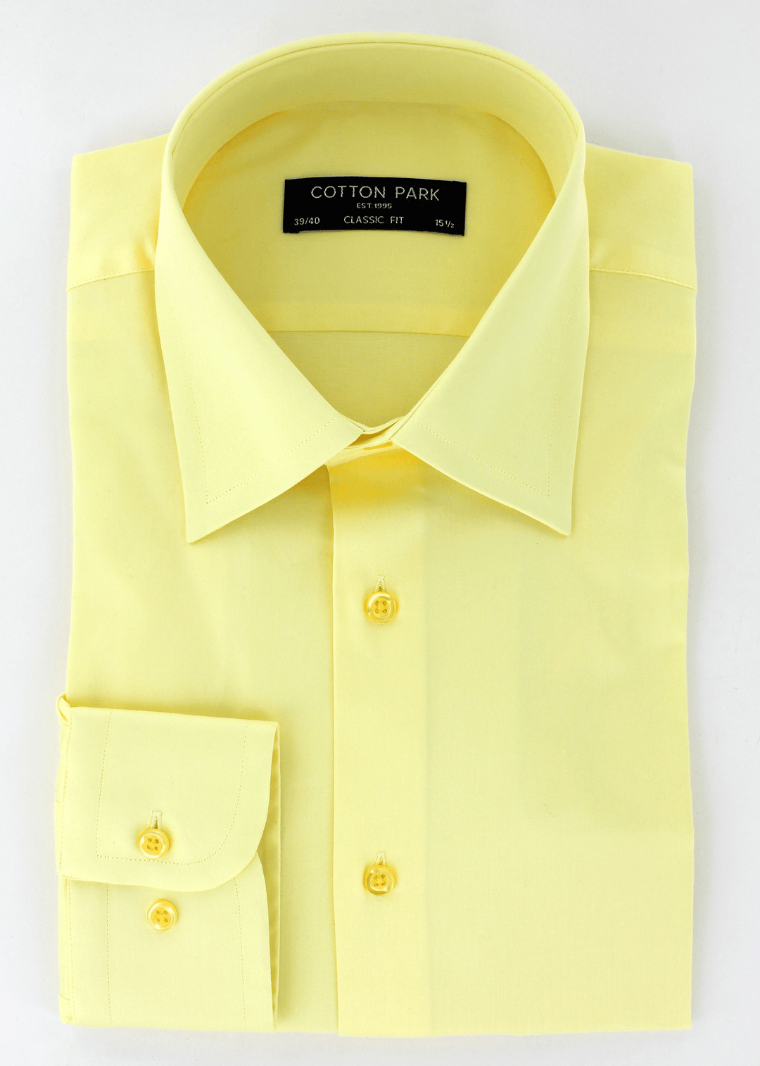 Chemise élégante pour homme en satin de coton jaune | Cotton Park
