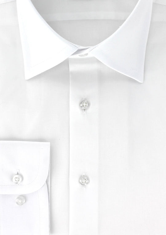 Chemise classique twill blanc col français