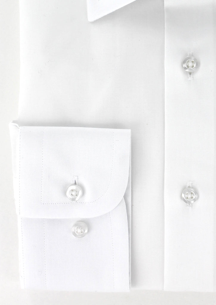 Chemise classique twill blanc col français