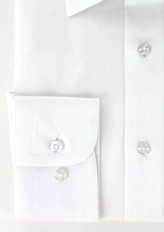 Chemise classique twill blanc col français
