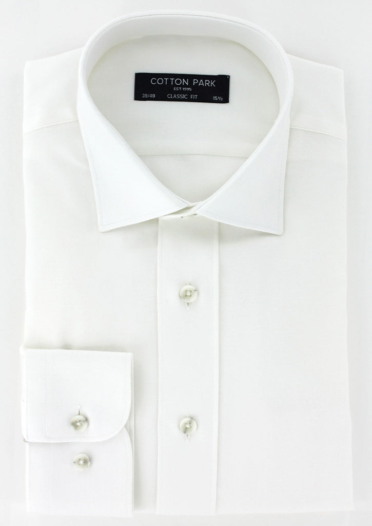 Chemise classique en twill ecru