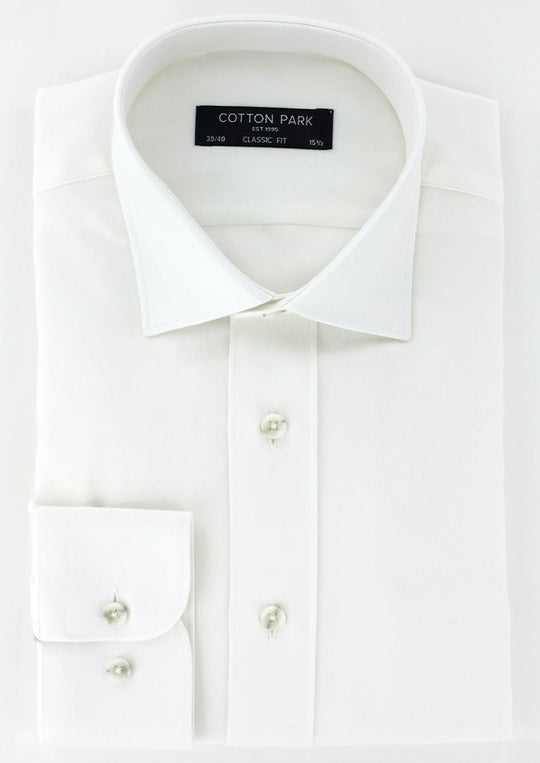 Chemise classique en twill ecru
