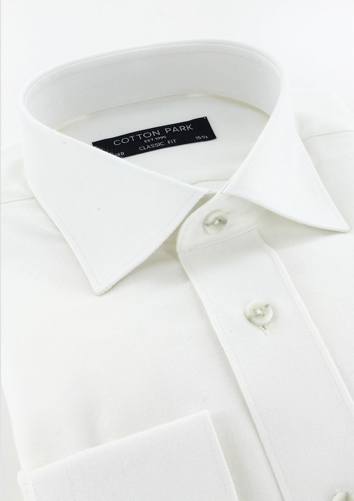 Chemise classique en twill ecru