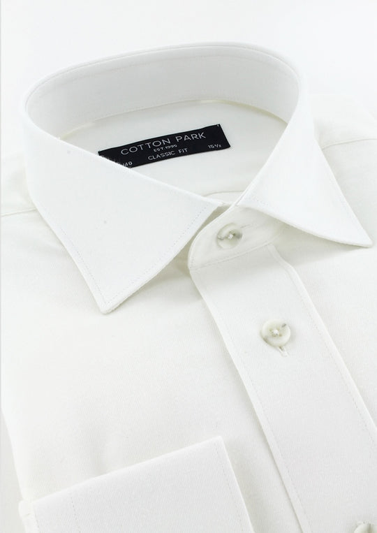 Chemise classique en twill ecru