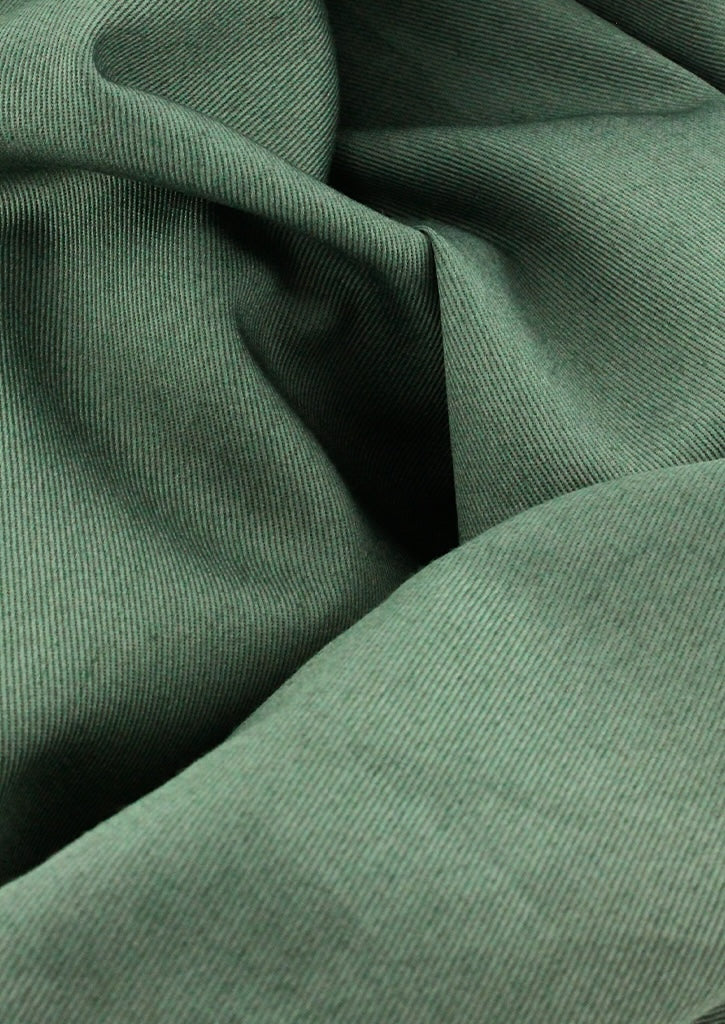 Chemise classique twill de coton vert kaki col français
