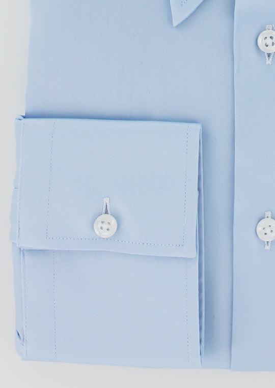 Sky blue fitted shirt with English collar 