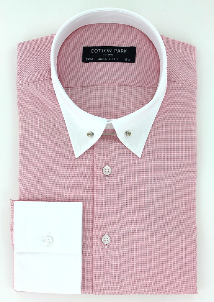 Chemise cintrée col anglais rose