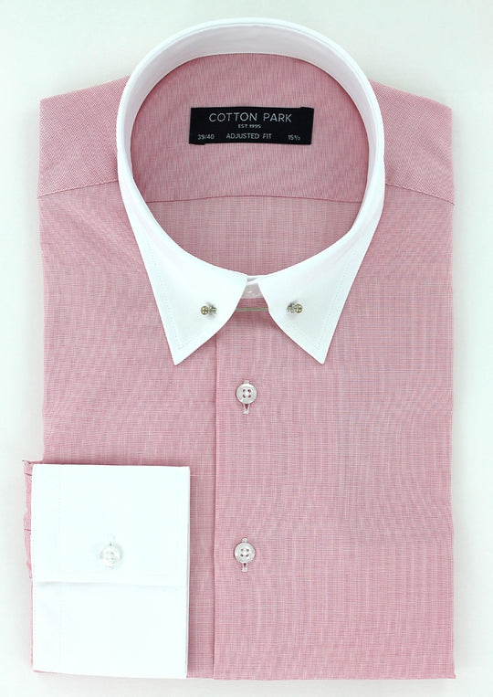 Chemise cintrée col anglais rose