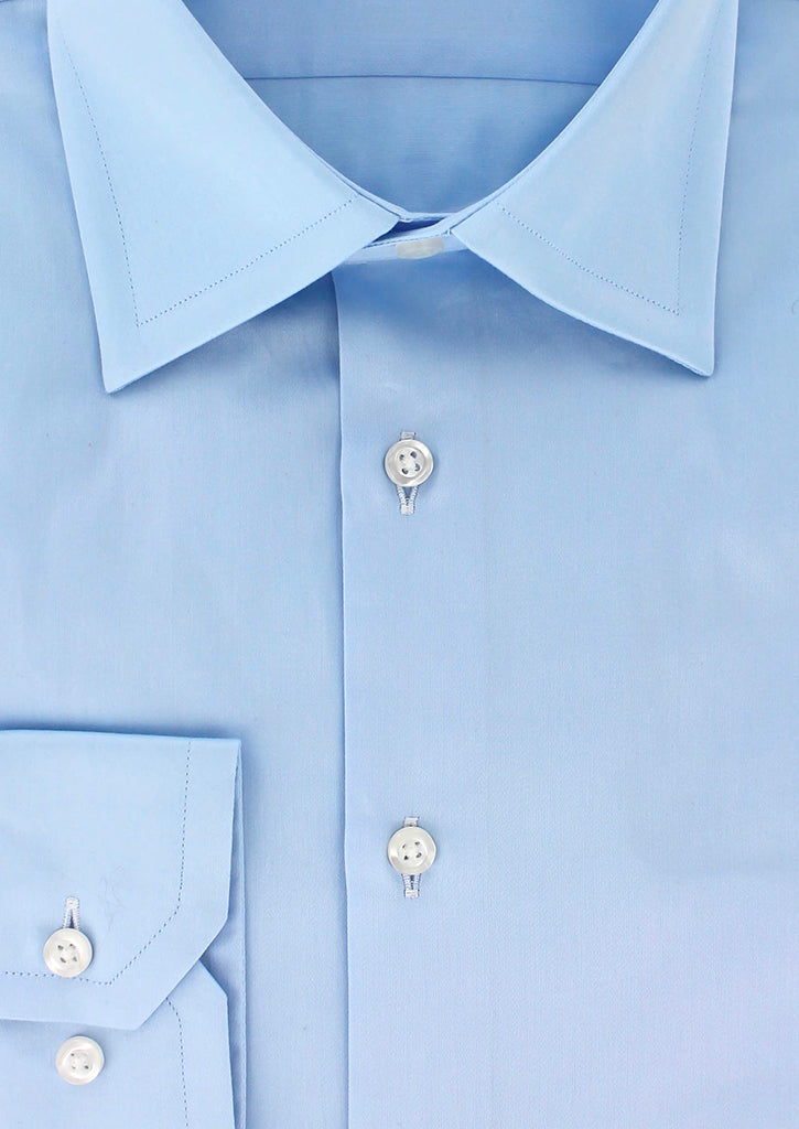Sky blue cotton satin shirt