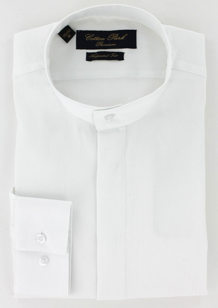 Chemise col officier gorge cachée blanche