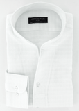 Chemise élégante pour homme blanche col droit ouvert en satin | Cotton Park