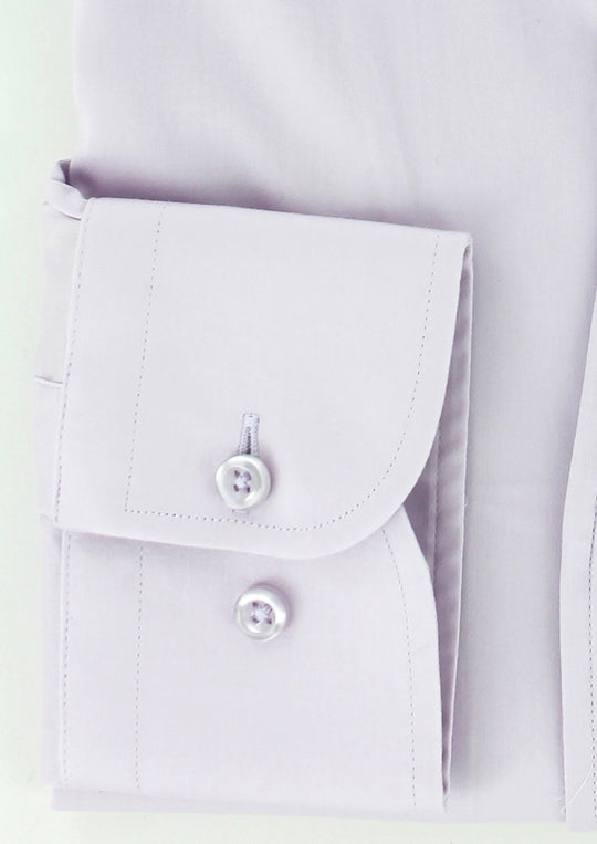 Chemise col indien en satin de coton parme