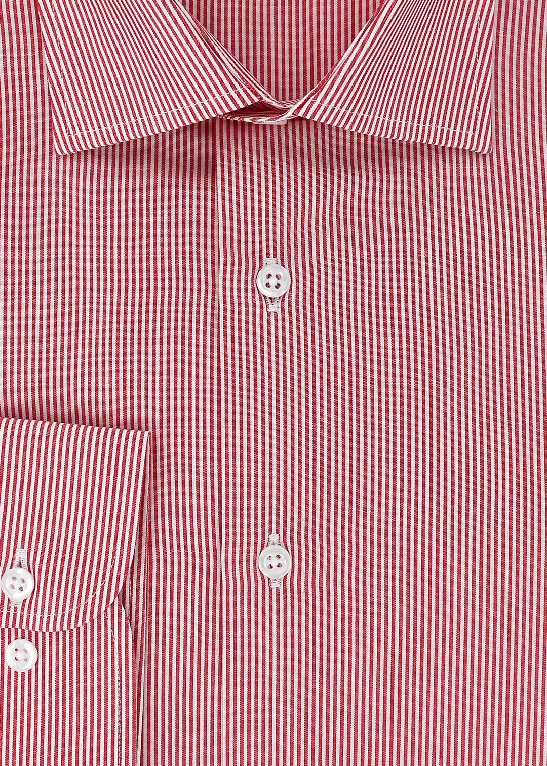Chemise classique à fines rayures rouges | Cotton Park