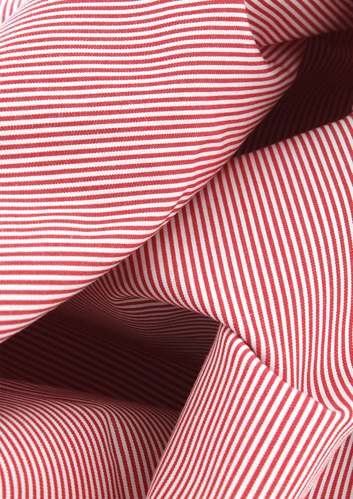 Chemise Business Rayures Rouges Chemise rayures rouges col et poignets mousquetaires blancs | Cotton Park