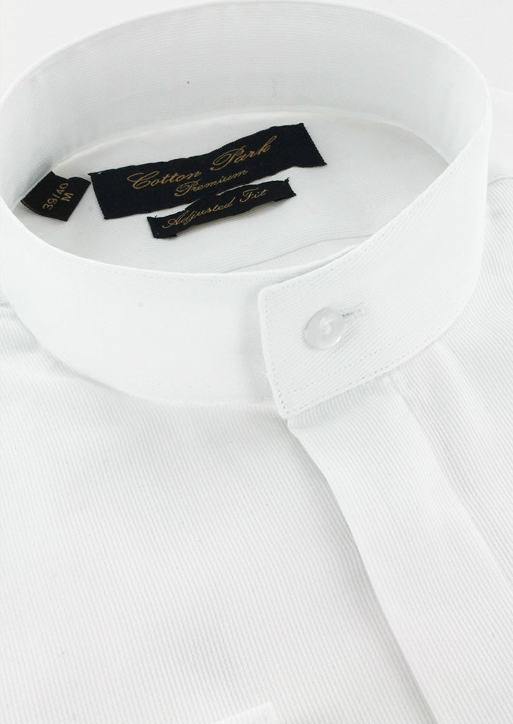 Chemise col officier gorge cachée blanche