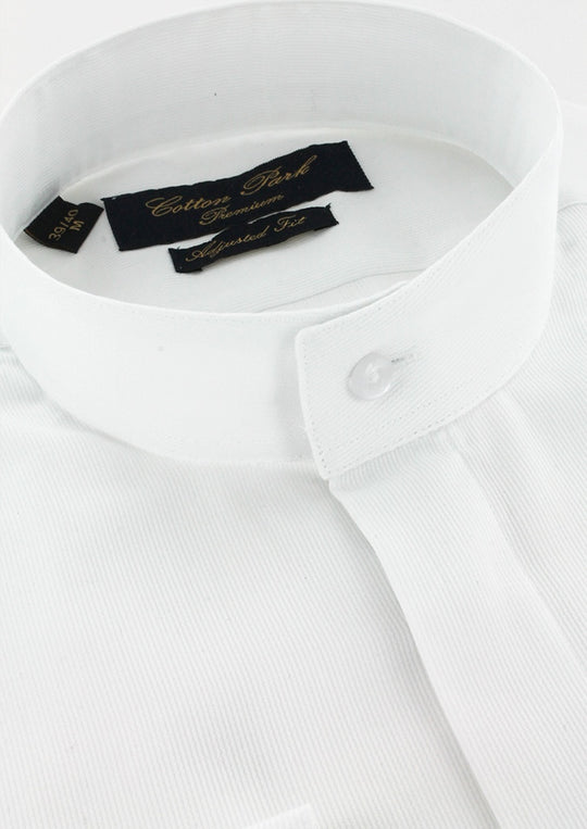 Chemise col officier gorge cachée blanche