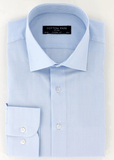 Chemise élégante pour homme en coupe droite à fines rayures bleu ciel | Cotton Park