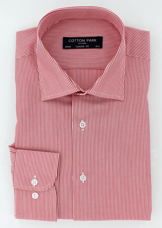 Chemise Business Rayures Rouges Chemise classique à fines rayures rouges | Cotton Park