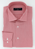 Chemise élégante pour homme en coupe classique à fines rayures rouges | Cotton Park