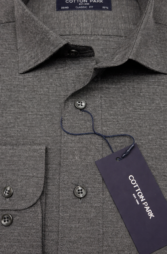 chemise gris chiné en serge de coton